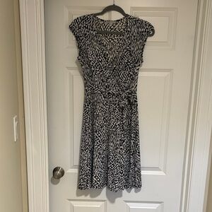 Sandra Darren Black and White Midi Dress